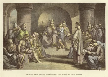 Alfred der Große legt seine Gesetze dem Witan vor